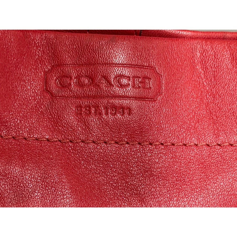 Coach 10615 Ergo Hobo Bag Womens Red Leather Brass Hardware Good Condition - Picture 12 of 16